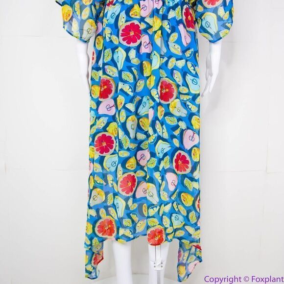 Anthropologie Blue Fruit Print High Low Dress - Picture 9 of 16